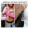 Alloy Resin Heart Keychains KEYC-TADJ0002-01G-W-7
