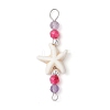 4Pcs 4 Colors Summer Beach Dyed Synthetic Turquoise Connector Charms PALLOY-JF03747-03-3