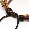 Adjustable Retro Casual Style Leather Cord Multi-Strand Charm Bracelets X-BJEW-O036-27-3