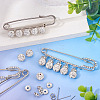 8Pcs 4 Styles Iron Rhinestone Safety Pins FIND-TA0008-81-7