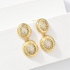 Brass Micro Pave Clear Cubic Zirconia Stud Earrings EJEW-H154-10B-G-1