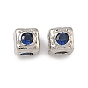 Cube Brass Micro Pave Cubic Zirconia Beads KK-B170-03P-2