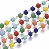 Handmade Faceted Glass Beaded Chains CHS-T003-08G-4