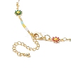 Handmade Brass Flower Link Chain Necklace for Women NJEW-JN04266-6