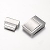 Matte 304 Stainless Steel Rectangle Magnetic Clasps STAS-I045-10-3