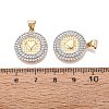 Brass Micro Pave Clear Cubic Zirconia Pendants KK-N287-44GP-05-3