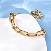 304 Stainless Steel Paperclip Chain Bracelets for Women BJEW-Z128-01G-01-3
