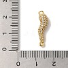 Rack Plating Brass Micro Pave Clear Cubic Zirconia Horn of Plenty/Italian Horn Cornicello Connector Charms KK-A229-04G-3