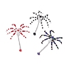 3Pcs 3 Colors Halloween Theme Spider Glass Pendants PALLOY-JF02882-1