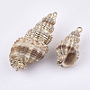 Electroplate Spiral Shell Pendants SSHEL-S262-24-2