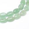 Natural Green Aventurine Flat Oval Bead Strands G-M206-22-3