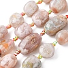 Natural Cherry Blossom Agate Beads Strands G-P605-B01-01-2