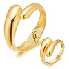 Brass Teardrop Open Cuff Rings & Open Cuff Bangles Jewelry Sets for Women SJEW-SZ0001-016G-1
