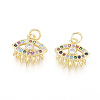 Brass Micro Pave Cubic Zirconia Charms ZIRC-L093-15G-1