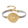 304 Stainless Steel Saint Benedict Bangles for Women BJEW-K295-01A-GP-4