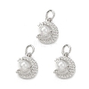 Rack Plating Brass Micro Pave Clear Cubic Zirconia Charms KK-C011-55P-3