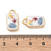 304 Stainless Steel Enamel Pendants STAS-F360-10G-01-3
