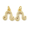 Rack Plating Brass Micro Pave Cubic Zirconia Pendants KK-K386-02D-G-1