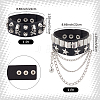 2Pcs 2 Styles Punk Style Imitation Leather Bangles BJEW-CL0001-04B-2