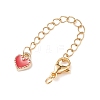 304 Stainless Steel Chain Extenders with Heart Alloy Enamel Charm FIND-JF00097-2