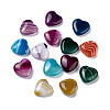 Natural Banded Agate/Striped Agate Dyed & Heated Heart Love Stone G-Z020-14-1