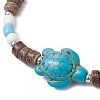 3Pcs Ocean Theme Starfish Turtle Synthetic Turquoise & Coconut Braided Bead Bracelet Sets BJEW-JB11463-4