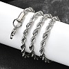 Tarnish Resistant Trendy Men's 304 Stainless Steel Rope Chain Necklaces NJEW-M072-D-02-2