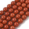 Grade A Natural Red Jasper Bead Strands X-G-P075-36-8mm-2