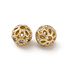 Brass Micro Pave Cubic Zirconia Beads KK-C071-02G-2