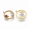 Brass Micro Pave Cubic Zirconia Charms KK-N216-27C-NF-2