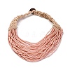 Bohemia Style Multi-strand Glass Seed Beaded Bib Necklaces for Women NJEW-G149-01E-2