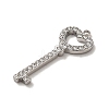 304 Stainless Steel Rhinestone Pendants STAS-L022-302P-2