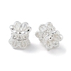6-Petal Brass Micro Pave Cubic Zirconia Double Sided Bead Caps ZIRC-F141-01S-01-1