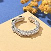 Brass Micro Pave Clear Cubic Zirconia Open Cuff Rings RJEW-G336-03P-2