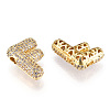 Brass Micro Pave Cubic Zirconia Pendants KK-N254-06G-F-2