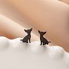 Stainless Steel Dog Stud Earrings PW-WG53AF2-04-1