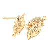 Brass Micro Pave Cubic Zirconia Stud Earring Findings KK-U015-05G-2