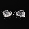 Natural Quartz Crystal Love Heart Pendants G-T138-205C-P-2