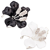 FIBLOOM 2Pcs 2 Colors Crystal Rhinestone Flower Brooch Pin JEWB-FI0001-02-1