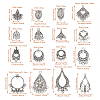 96Pcs 16 Style Tibetan Style Alloy Chandelier Component Links FIND-TA0002-58-3