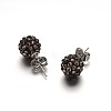 Polymer Clay Rhinestone Ball Stud Earrings EJEW-F0083-01H-1