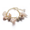 Natural Conch Shell Charm Bracelets LS-BJEW-WH0005-01P-1