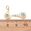 Brass Micro Pave Cubic Zirconia Charms CU-K002-42G-C-3