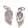 Brass Micro Pave Clear Cubic Zirconia Charms ZIRC-G153-25P-1