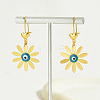 Classic Fashionable Alloy Dainty Daisy with Evil Eye Hoop Earrings YK6295-4