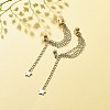 304 Stainless Steel Safety Chains Dangle Stud Earrings with Ear Cuff EJEW-JE04923-02-2