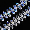 Electroplate Transparent Glass Faceted Teardrop Beads Strand EGLA-TAC0006-09-1