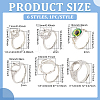 HOBBIESAY 6Pcs 6 Styles Adjustable Brass Finger Rings Components KK-HY0001-97-2