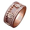 Gear Brass Micro Pave Clear Cubic Zirconia Rotatable Finger Rings FS-WGBD3BF-09-1