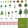 8 Style Plastic Tree & Grass & Fences & Street Lamp & Bench Model AJEW-CA0001-63-1
